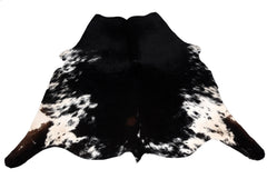 Luxury Dark Brown Cowhide Rug - Handcrafted Hypoallergenic Rug with Natural Dark Brown Hair for Bedroom/Living Room - Medium Size (16-20 sq