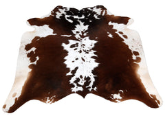 Luxury Medium Cowhide Rug in Dark Brown for Bedroom & Living Room - Hypoallergenic with Non-Slip Backing - Unique Natural Beauty