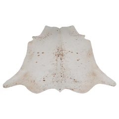 Luxuriously Chic Grey & White Large Cowhide Rug with Spotted Hair - Hypoallergenic - Non-Slippery Suede Back - Unique Natural Beauty