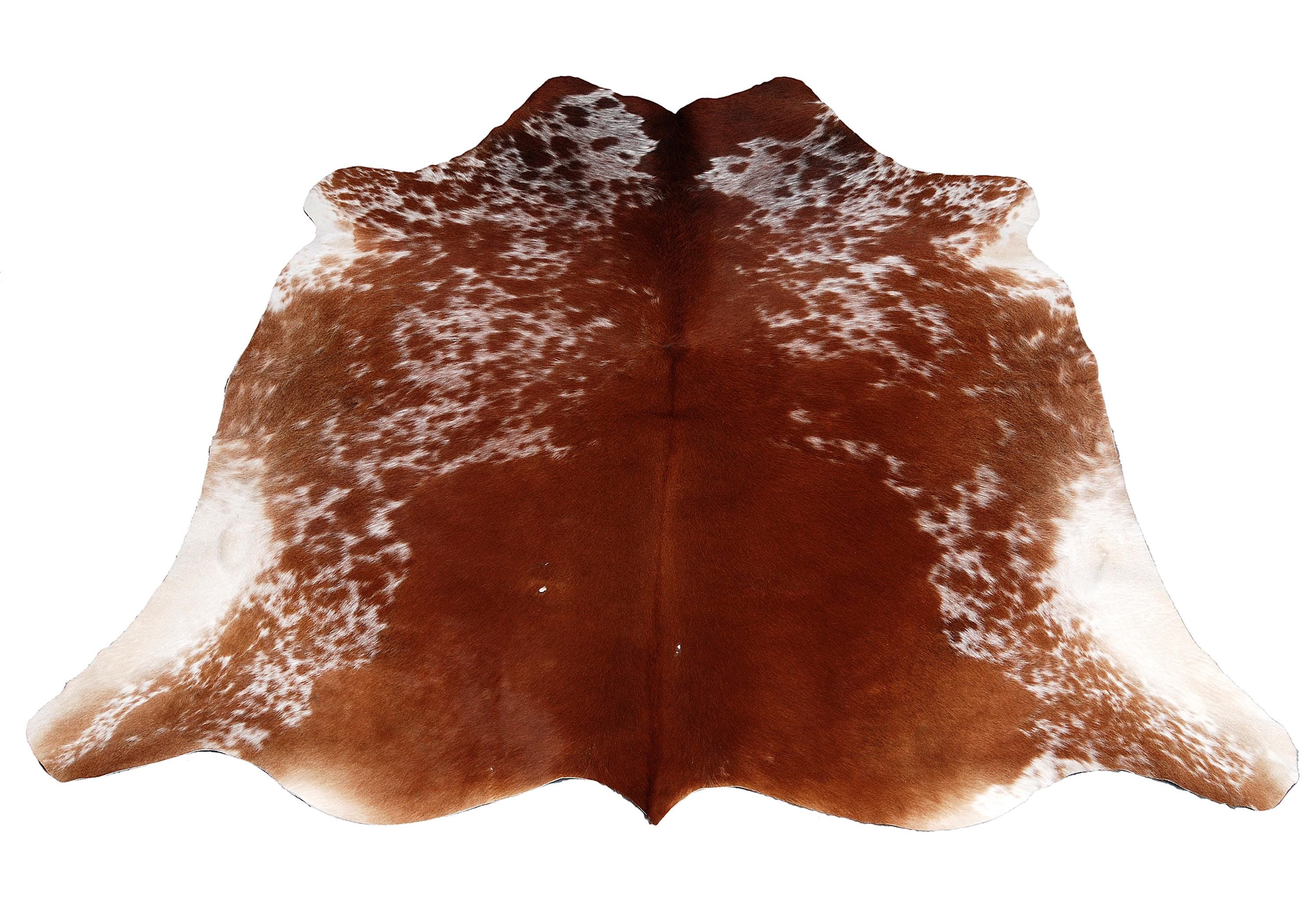Luxurious Large Brown & White Cowhide Rug | Hypoallergenic - Non-Slip | Perfect for Bedroom - Living Room Décor | Free Shipping in UK
