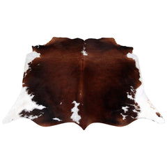 Luxurious Dark Brown & White Cowhide Rug - Extra Large Brazilian Hide for Cozy Home Decor