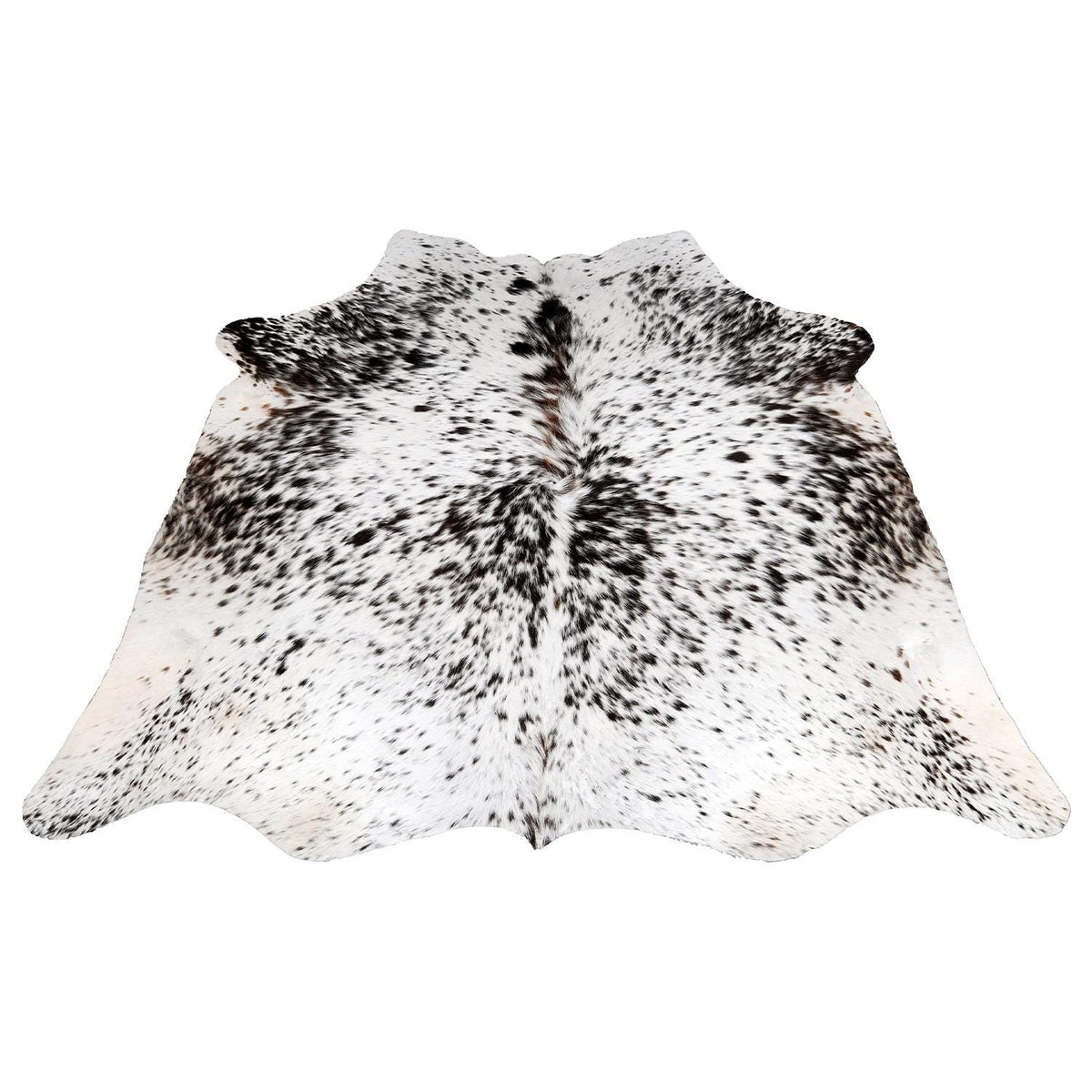 Luxurious Black & White Cowhide Rug - Hypoallergenic Medium Size with Unique Markings - Handcrafted Natural Beauty for Home Decor
