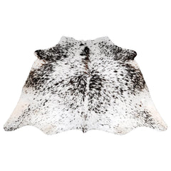 Luxurious Black & White Cowhide Rug - Hypoallergenic Medium Size with Unique Markings - Handcrafted Natural Beauty for Home Decor