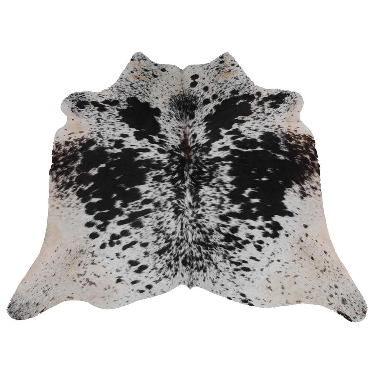 Luxury Handcrafted Brown and White Cowhide Rug - Hypoallergenic, Non-Slip Backing, Unique Natural Beauty, Durable and Versatile