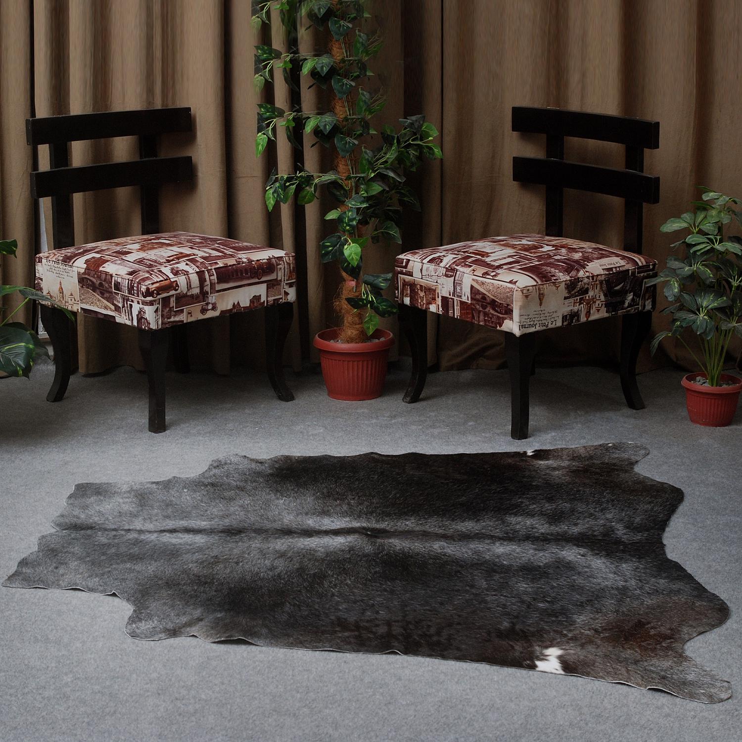 Luxury Grey & White Cowhide Rug - Hypoallergenic, Non-Slip, Non-Shedding - Unique Natural Beauty - Free Shipping Across UK - Premium Quality