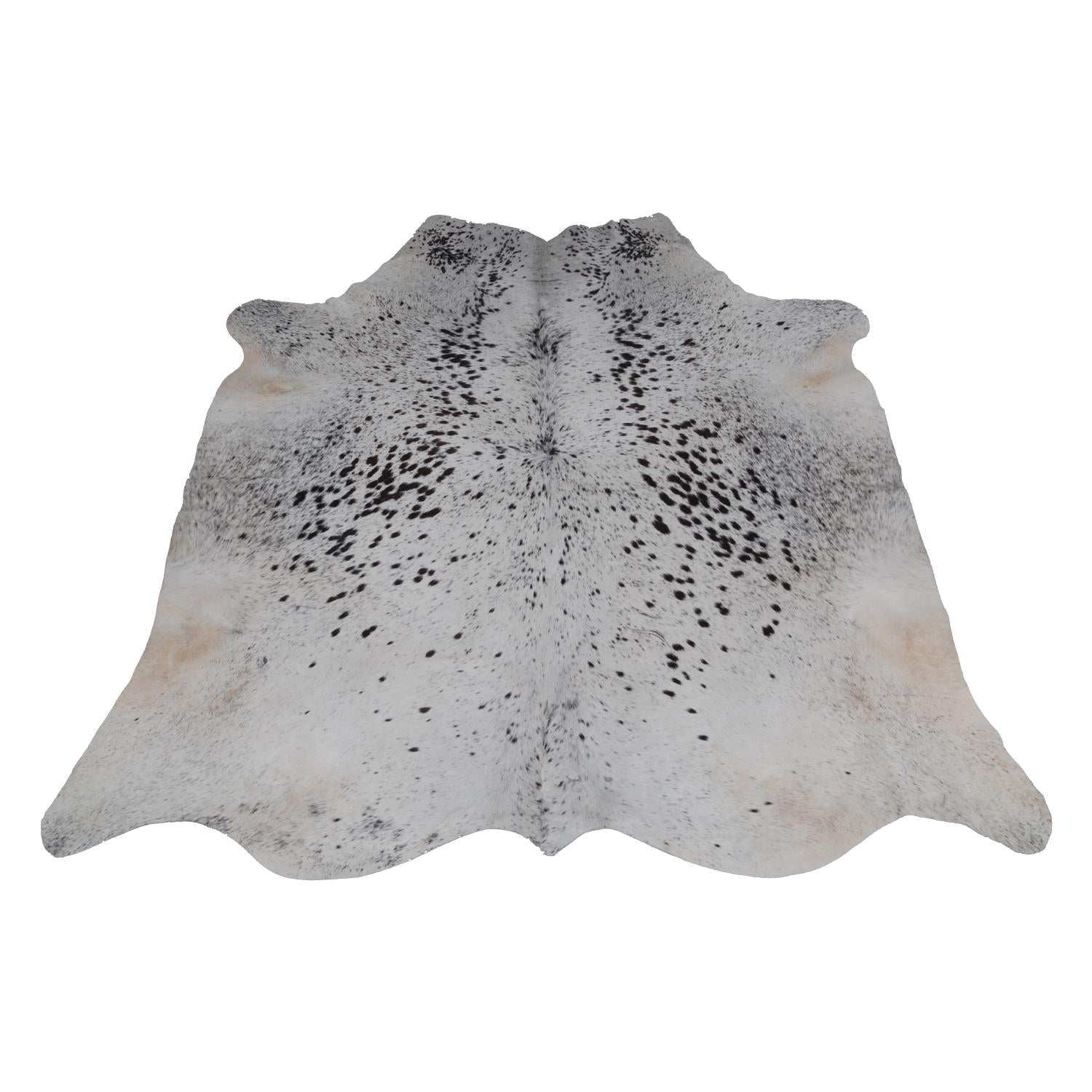 Luxurious Grey & White Cowhide Rug with Large Hair - Hypoallergenic, Non-slip Backing, Unique Natural Beauty - Free Shipping!