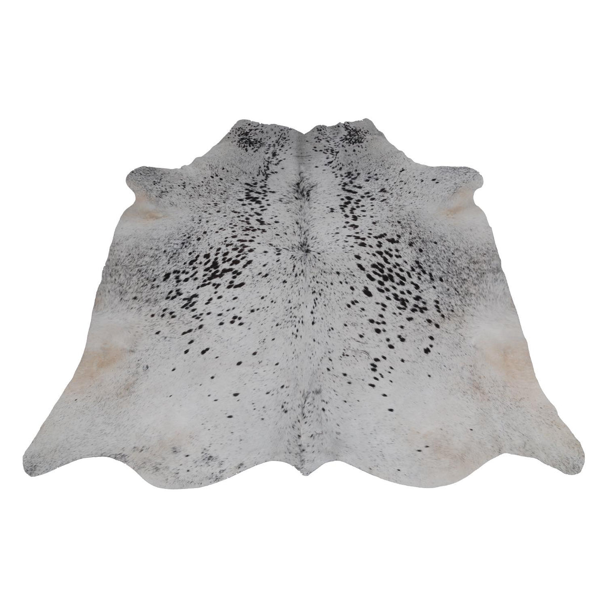 Luxurious Grey & White Cowhide Rug with Large Hair - Hypoallergenic, Non-slip Backing, Unique Natural Beauty - Free Shipping!