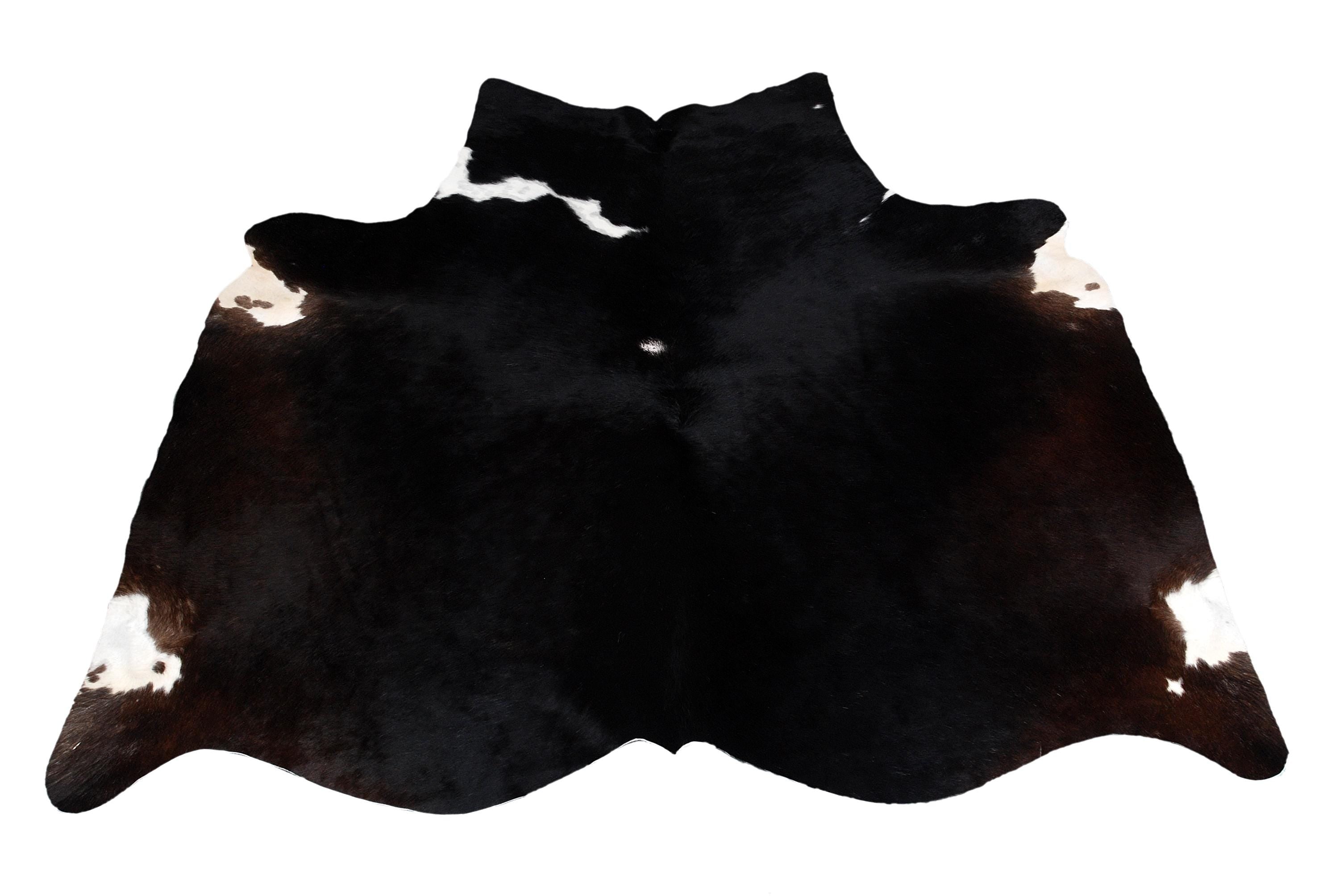 Luxurious Black & White Cowhide Rug for Stylish Décor | Hypoallergenic, Non-Slip, Unique Natural Beauty | Large Size, Free Shipping!