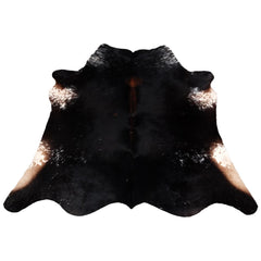 Exquisite Dark Brown & White Cowhide Rug | Hypoallergenic - Durable | Handcrafted Luxury with Unique Beauty | Medium Size Rug | Non-Slip