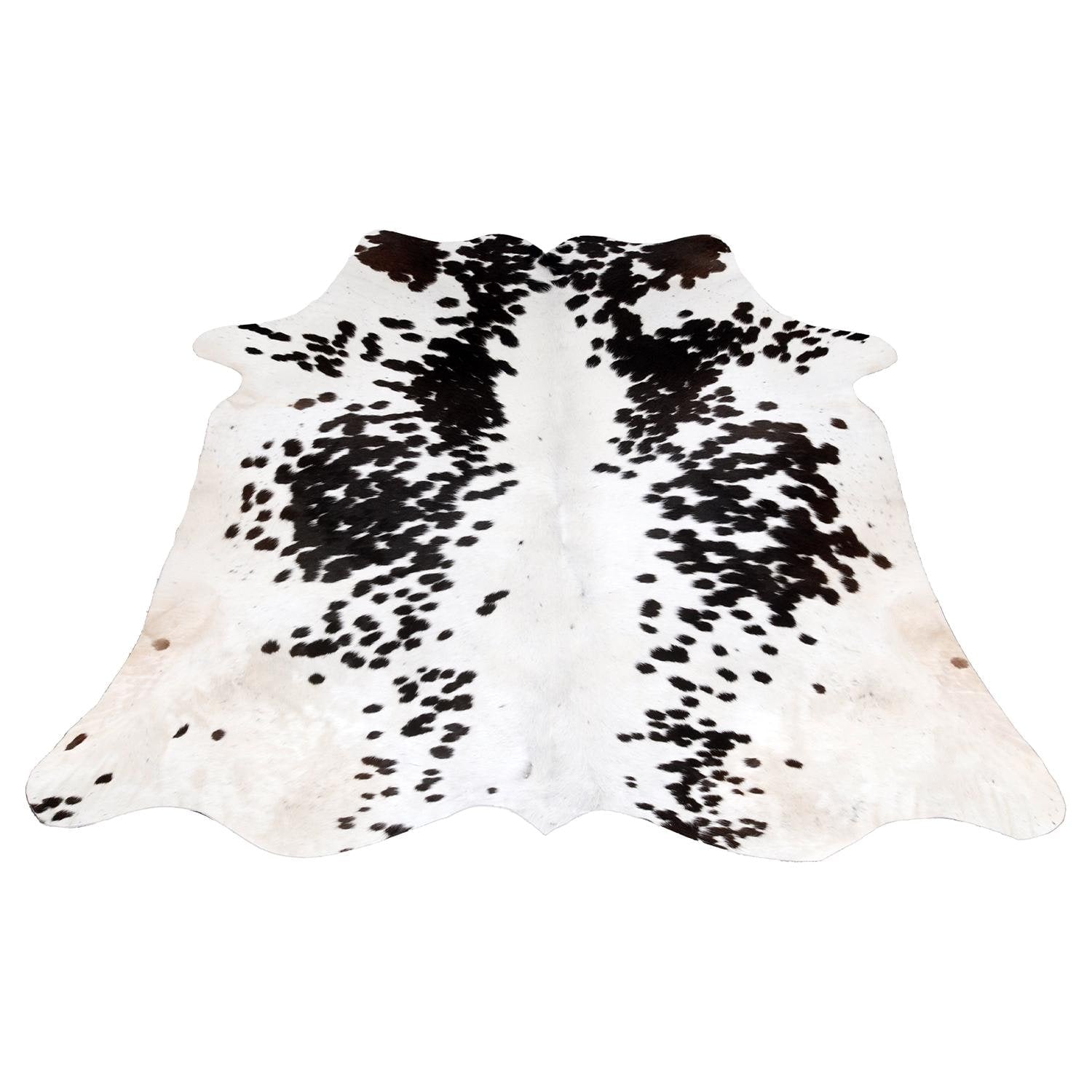 Luxurious Dark Brown & White Cowhide Rug - Small Animal Print Area Rug with Non-Slip Backing - Hypoallergenic Properties
