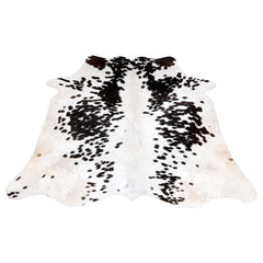 Luxurious Dark Brown & White Cowhide Rug - Small Animal Print Area Rug with Non-Slip Backing - Hypoallergenic Properties