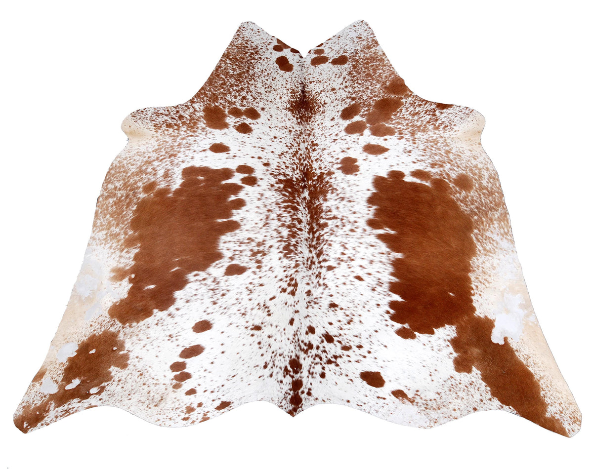 Luxury Brown & White Cowhide Rug with Non-Slip Backing | Hypoallergenic - Non-Shedding | Handcrafted from 100% Natural Hides | Free Shipping