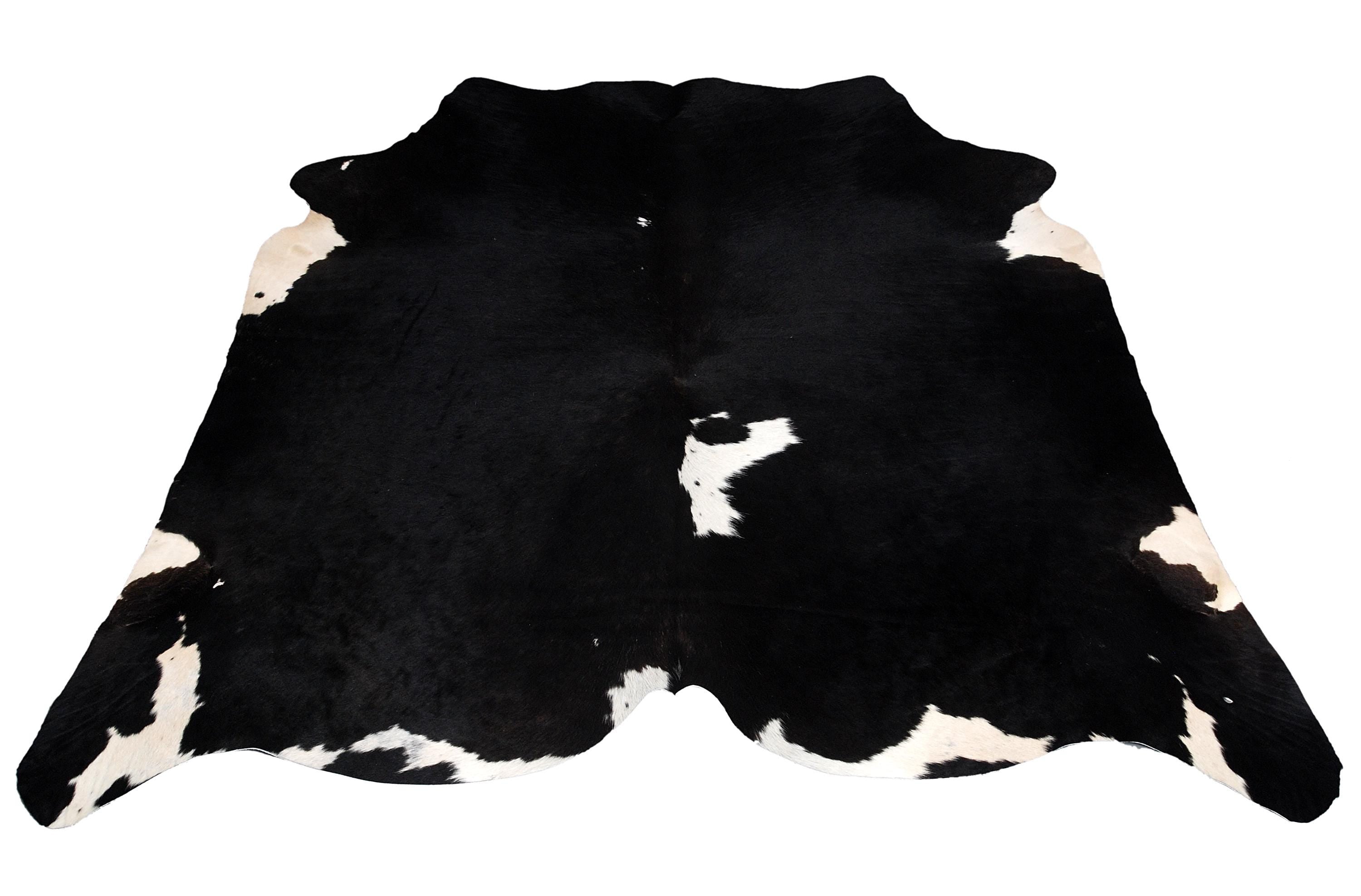 Luxurious Black & White Cowhide Rug for Bedroom - Living Room - Hypoallergenic, Non-Slip, Unique Natural Beauty - Free Shipping in UK!