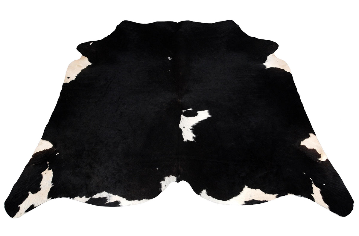 Luxurious Black & White Cowhide Rug for Bedroom - Living Room - Hypoallergenic, Non-Slip, Unique Natural Beauty - Free Shipping in UK!