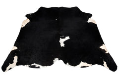 Luxurious Black & White Cowhide Rug for Bedroom - Living Room - Hypoallergenic, Non-Slip, Unique Natural Beauty - Free Shipping in UK!