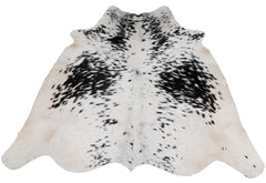 Luxurious Black & White Cowhide Rug | Hypoallergenic - Non-Slip Suede Back | Premium Quality - Unique Natural Beauty | Ideal for Bedroom