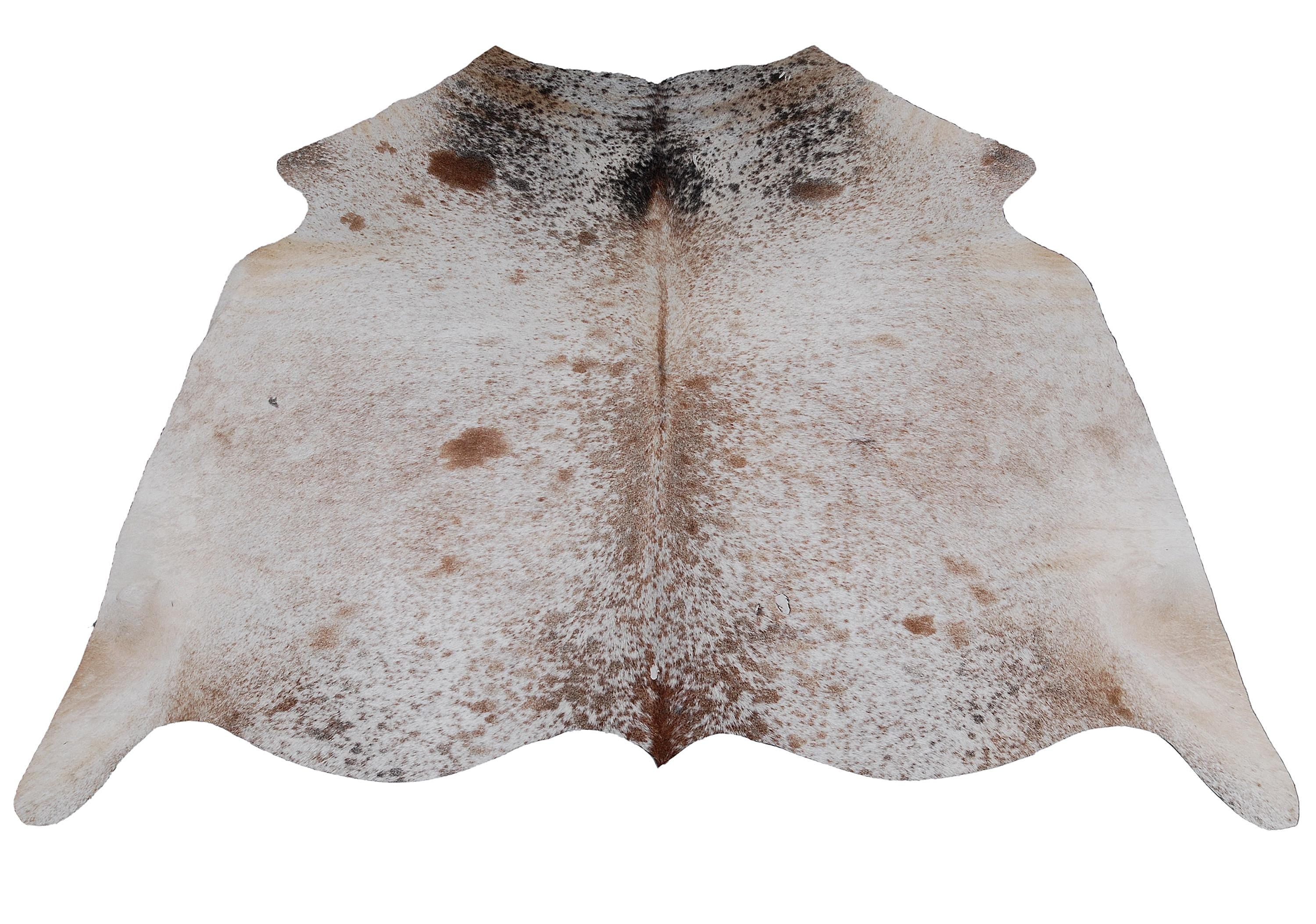 Luxurious Handcrafted Grey & White Cowhide Rug with Hypoallergenic Backing - Unique Natural Beauty for Home Decor