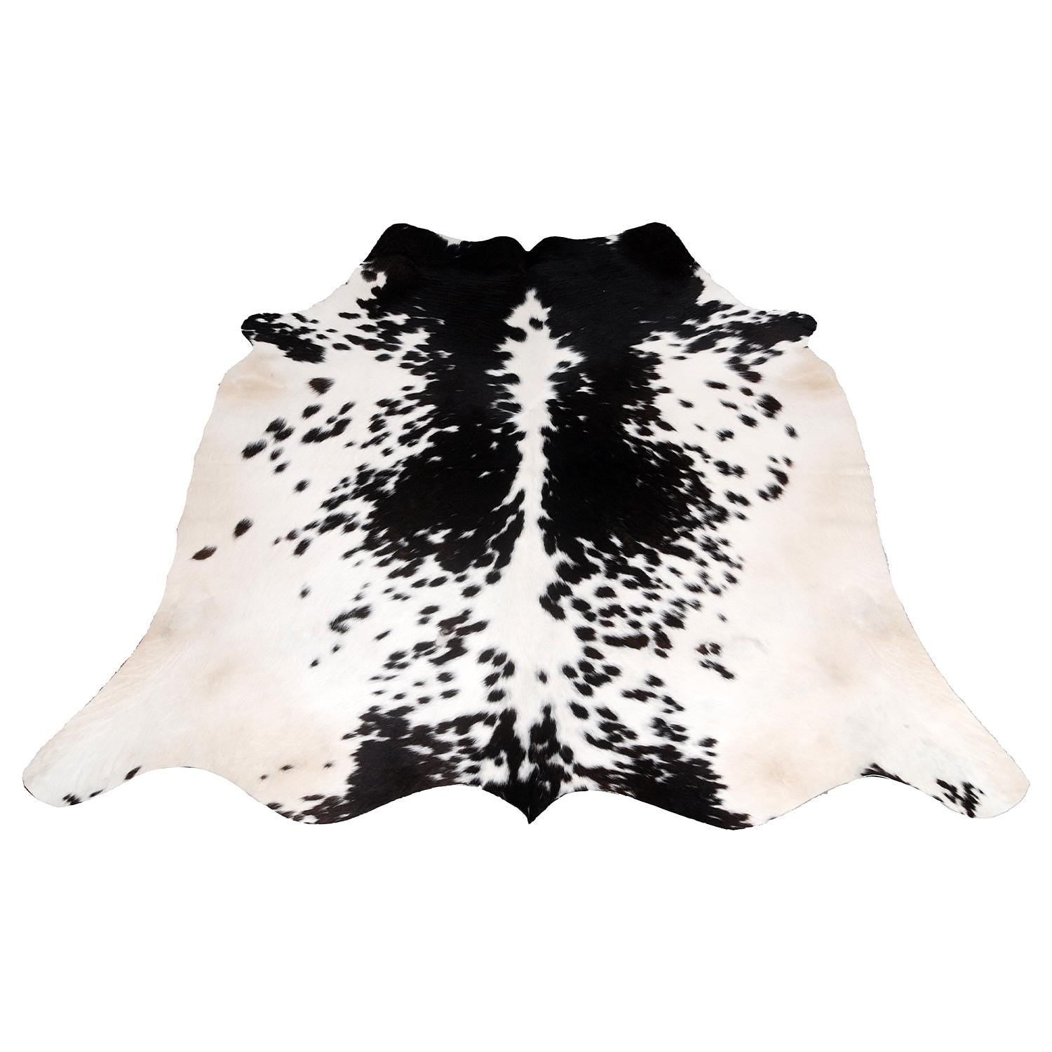 Luxurious Black & White Cowhide Rug - Large Natural Centerpiece Decor - Hypoallergenic, Non-Slip, Non-Shedding - Unique Animal Print Beauty