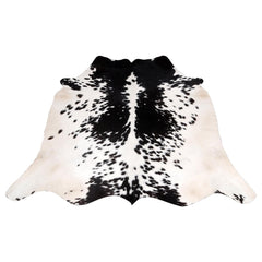 Luxurious Black & White Cowhide Rug - Large Natural Centerpiece Decor - Hypoallergenic, Non-Slip, Non-Shedding - Unique Animal Print Beauty