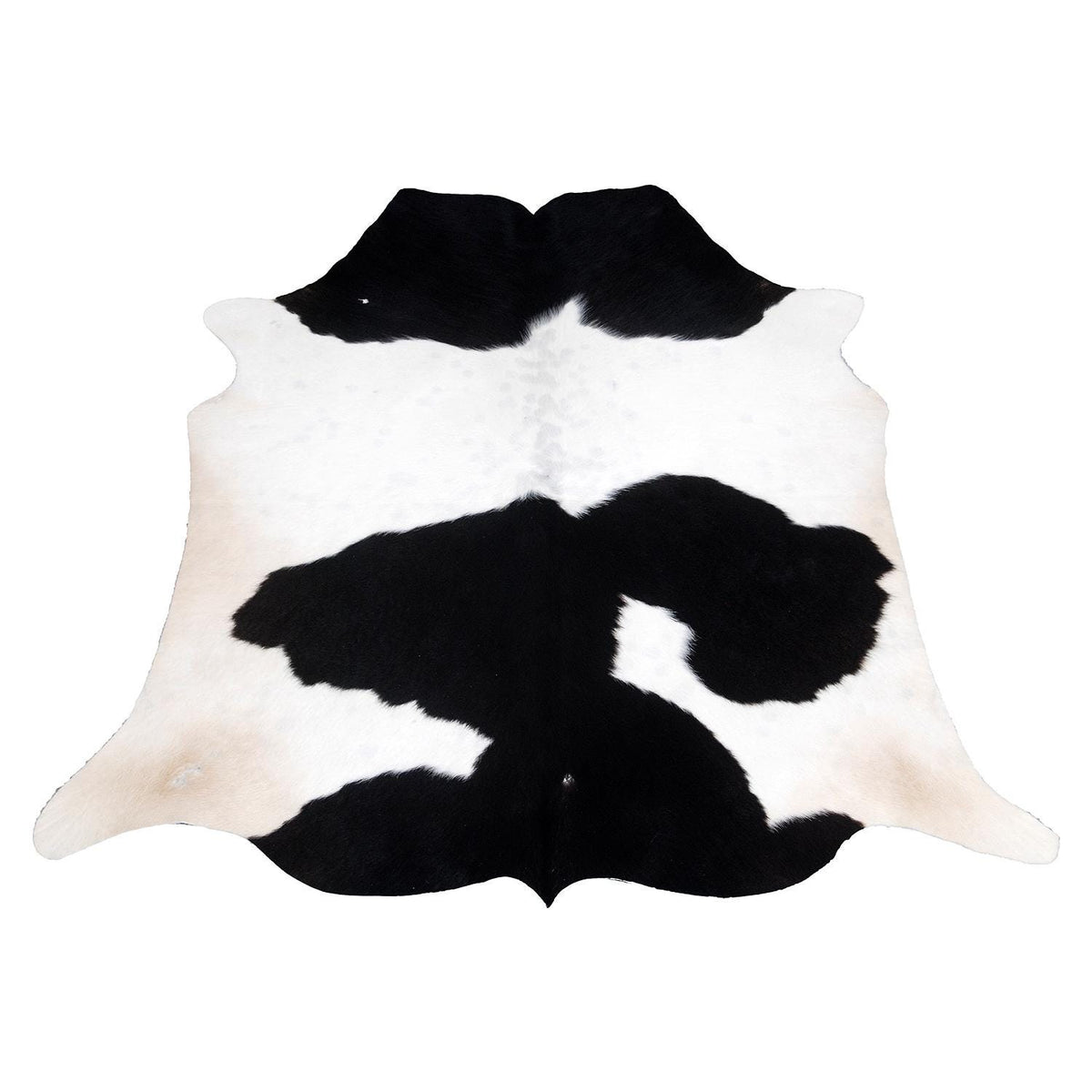 Luxurious Black & White Cowhide Rug with Non-Slip Backing - Handcrafted Natural Beauty for Modern Home Décor - Medium Size, Hypoallergenic