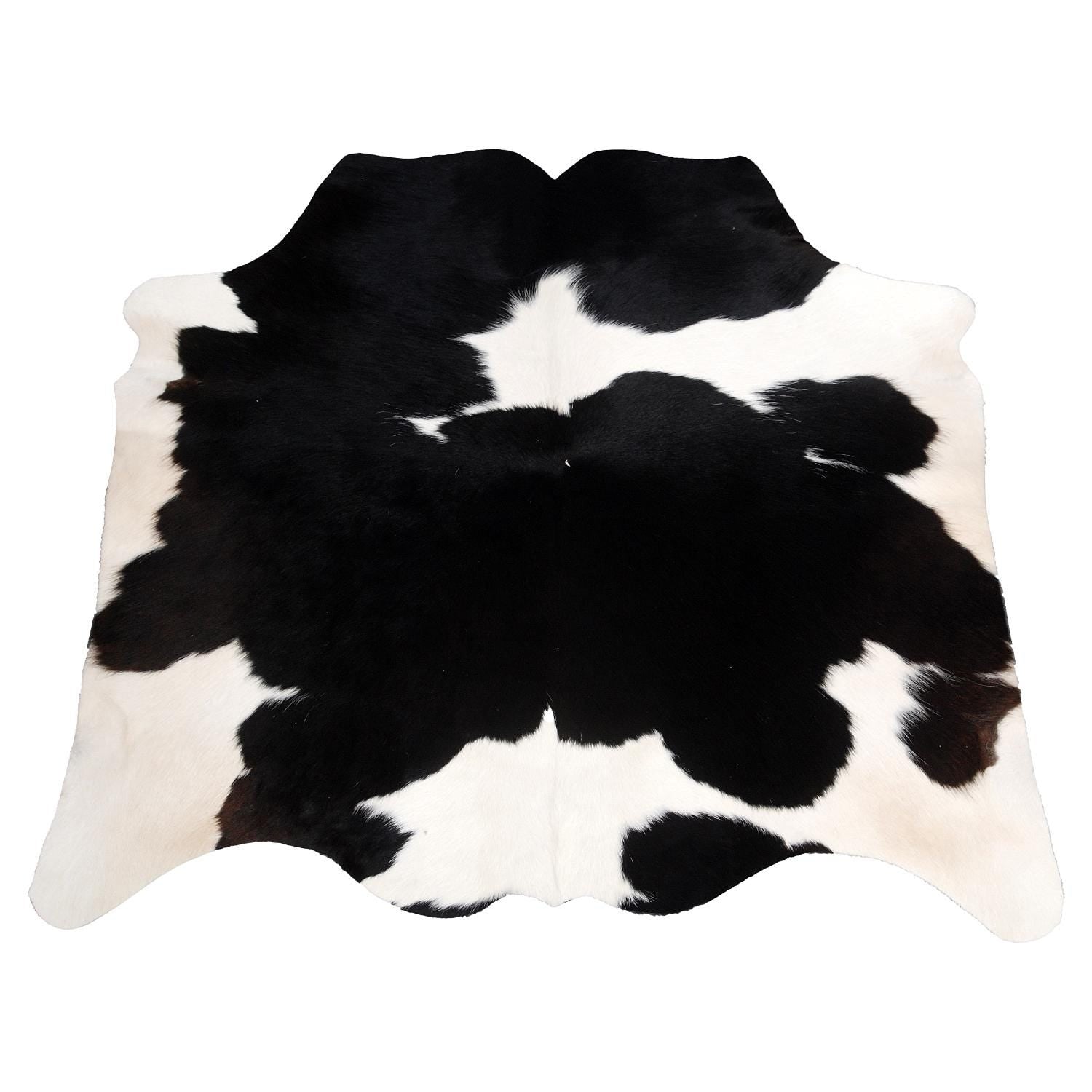 Luxury Black and White Cowhide Rug - Hypoallergenic, Non Shedding, Handcrafted Beauty for Home Decor & Upholstery - Free UK Shipping