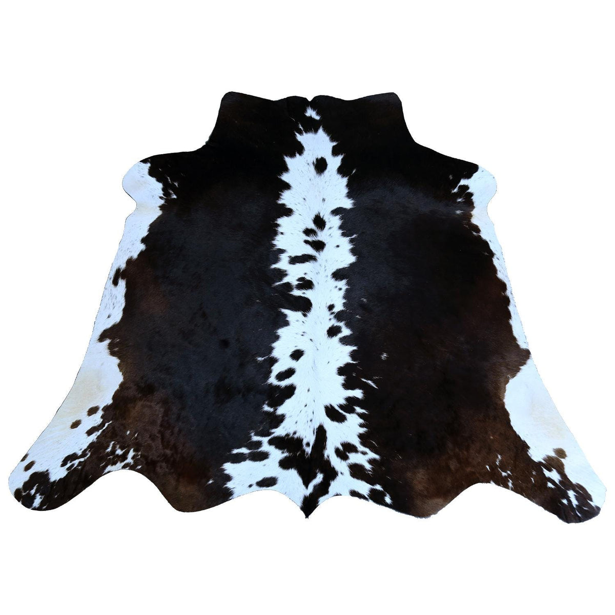 Luxurious Brown & White Cowhide Rug - Handcrafted Natural Hide, Hypoallergenic, Non-Slip Backing, Unique Animal Pattern, Durable - Versatile