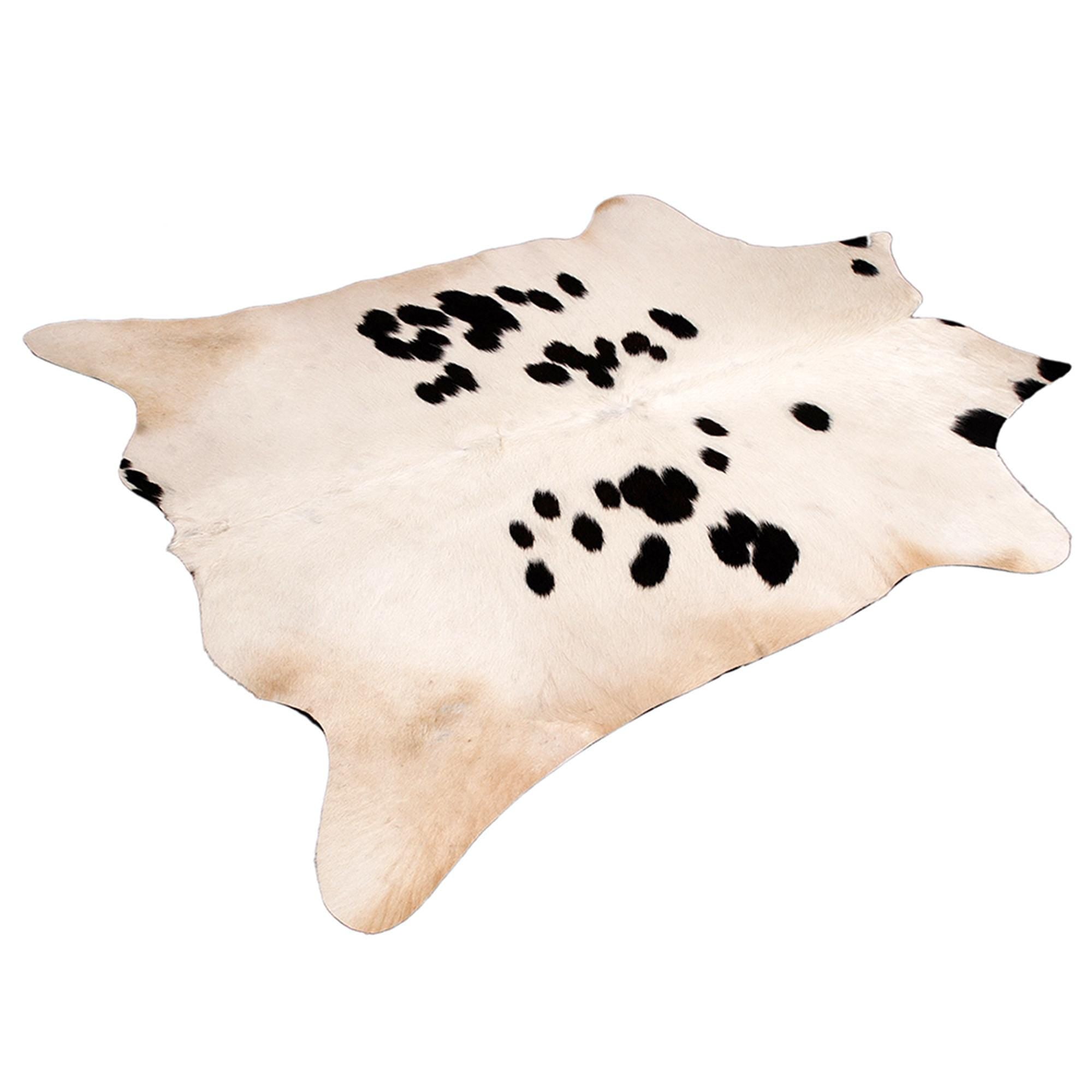 Luxuriously Soft Medium Brown & White Cowhide Rug | Hypoallergenic - Durable with Unique Animal Pattern | Handcrafted Natural Hide for
