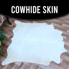 Luxurious Medium Brown & White Cowhide Rug - Hypoallergenic, Handcrafted, Durable, Unique Animal Pattern - Perfect for Living Room