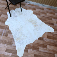 Luxurious Handcrafted Cowhide Rug with Natural Brown and White Hair - Hypoallergenic, Durable, and Timeless Beauty for Living Room or