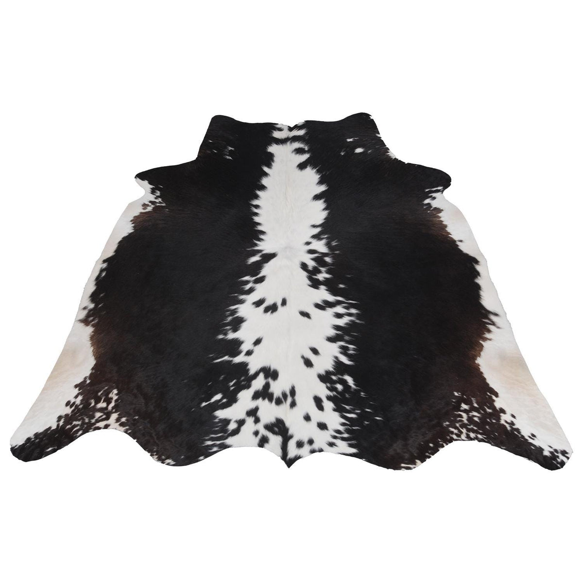 Luxurious Medium Cowhide Rug - Classic Brown & White - Handcrafted, Hypoallergenic, Durable, Unique Animal Pattern - Perfect for Living Room