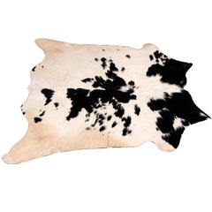 Luxurious Natural Dark Brown and White Cowhide Rug - Hypoallergenic, Non-Slip Suede Back, Non-Shedding - Free Shipping across UK!