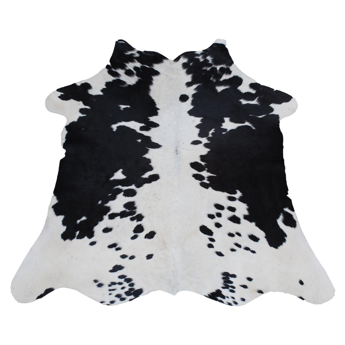 Luxurious Natural Dark Brown and White Small Animal Print Cowhide Rug with Hypoallergenic and Non-Slip Backing - Free Shipping UK