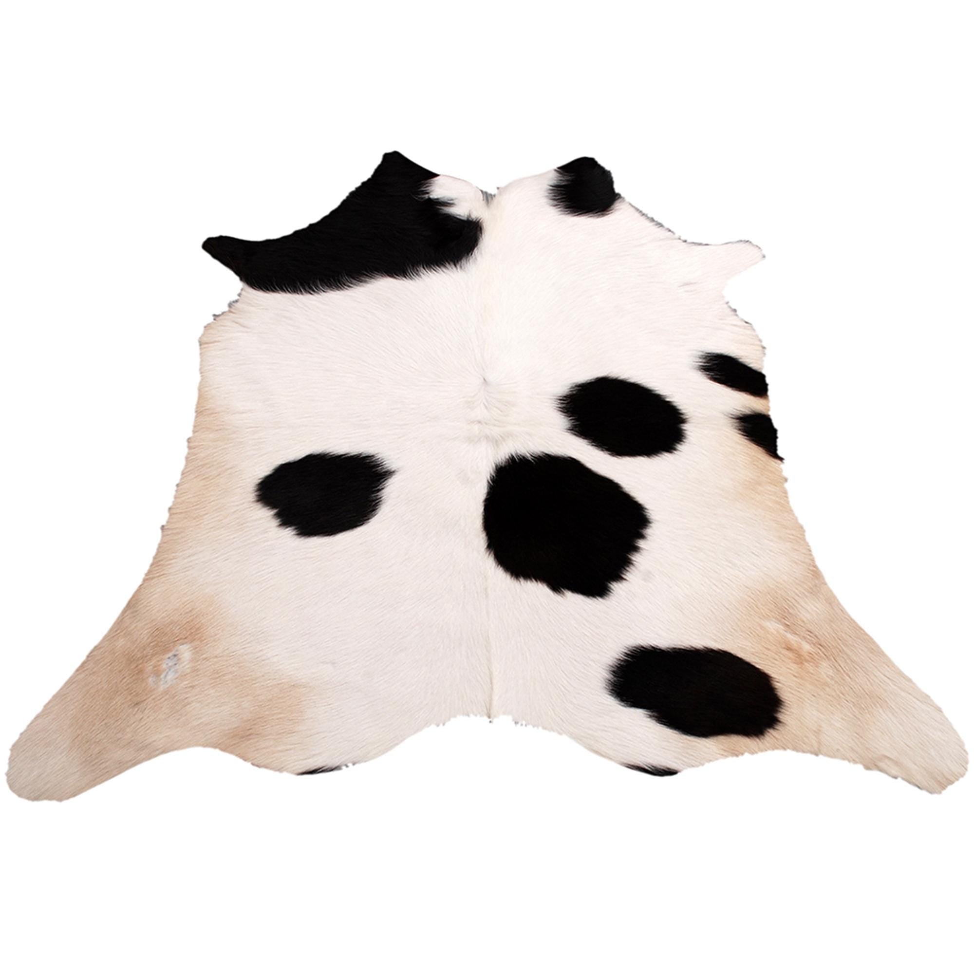 Luxurious Small Cowhide Rug - Hypoallergenic Dark Brown & White Animal Print Rug for Bedroom - Living Room - Non Slip Suede Back