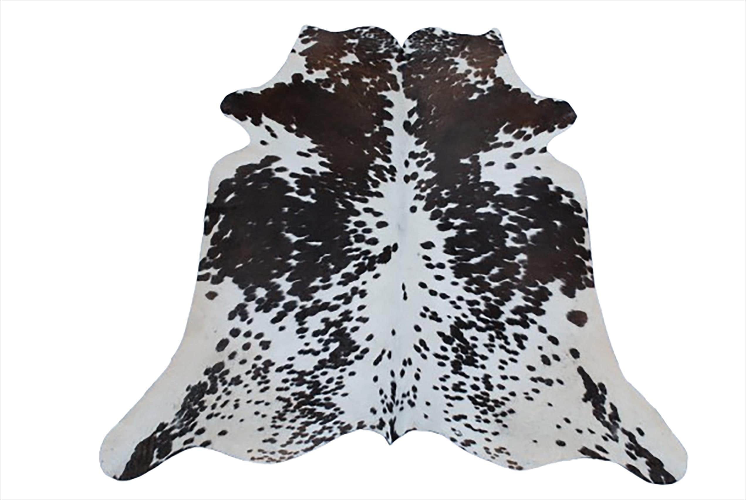 Luxurious Dark Brown & White Cowhide Rug - Small Animal Print Area Rug