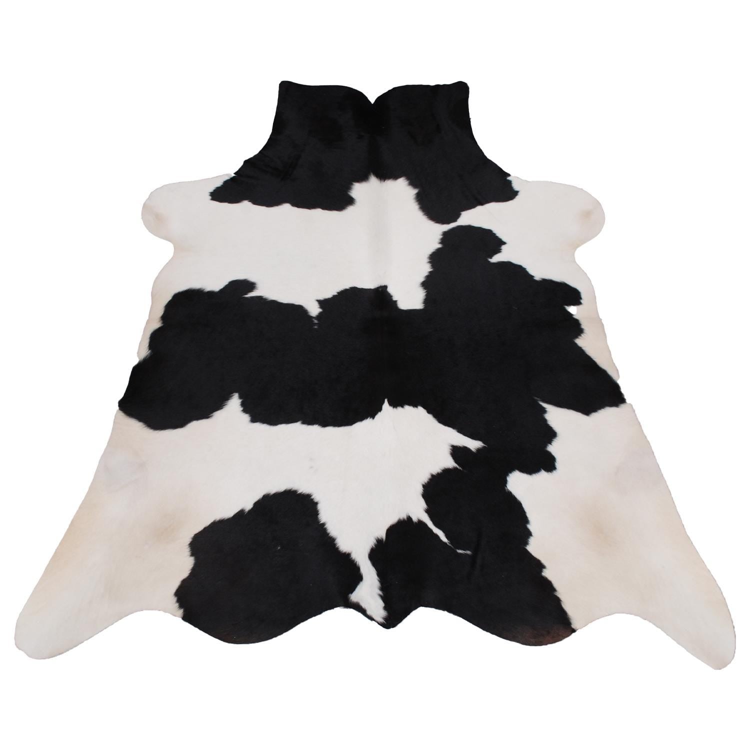 Luxury Black and White Cowhide Rug - Hypoallergenic Medium Hair on Salt & Pepper Rug for Home Decor - Unique, Durable, Handcrafted Elegance