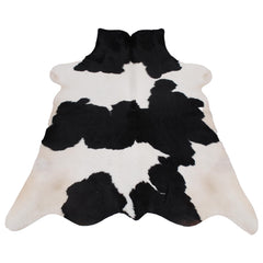 Luxury Black and White Cowhide Rug - Hypoallergenic Medium Hair on Salt & Pepper Rug for Home Decor - Unique, Durable, Handcrafted Elegance