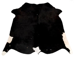 Luxurious Black and White Cowhide Rug - Hypoallergenic, Handcrafted, Unique Beauty - Medium Size for Home Decor