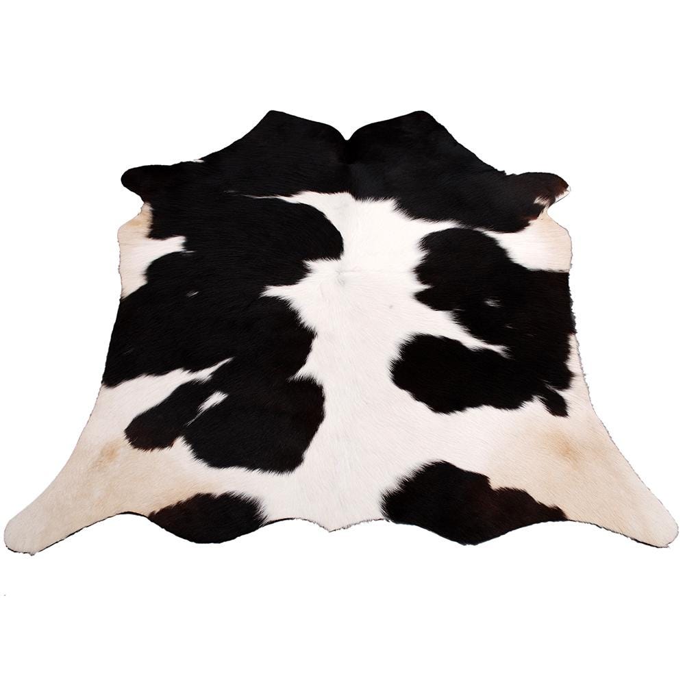 Luxury Dark Brown & White Cowhide Rug | Hypoallergenic - Durable | Handcrafted Medium Size Cow Skin Hair on Rug | Bedroom - Living Room
