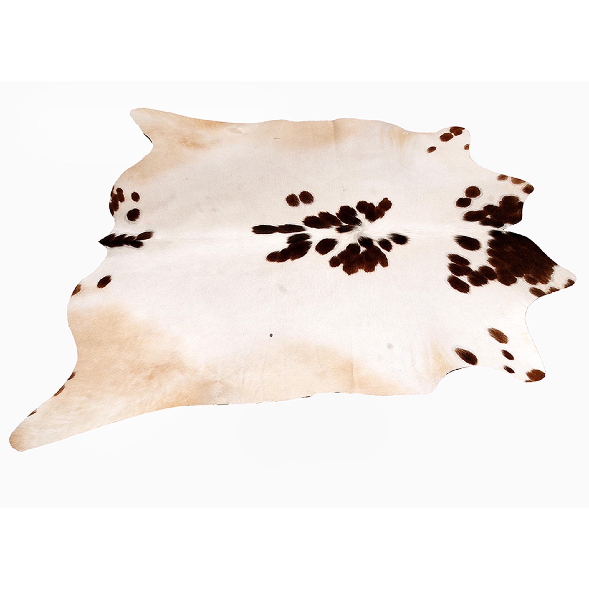 Luxury Dark Brown & White Spot Cowhide Rug | Medium Size | Hypoallergenic - Non-Slip | Handcrafted Natural Hide Rug