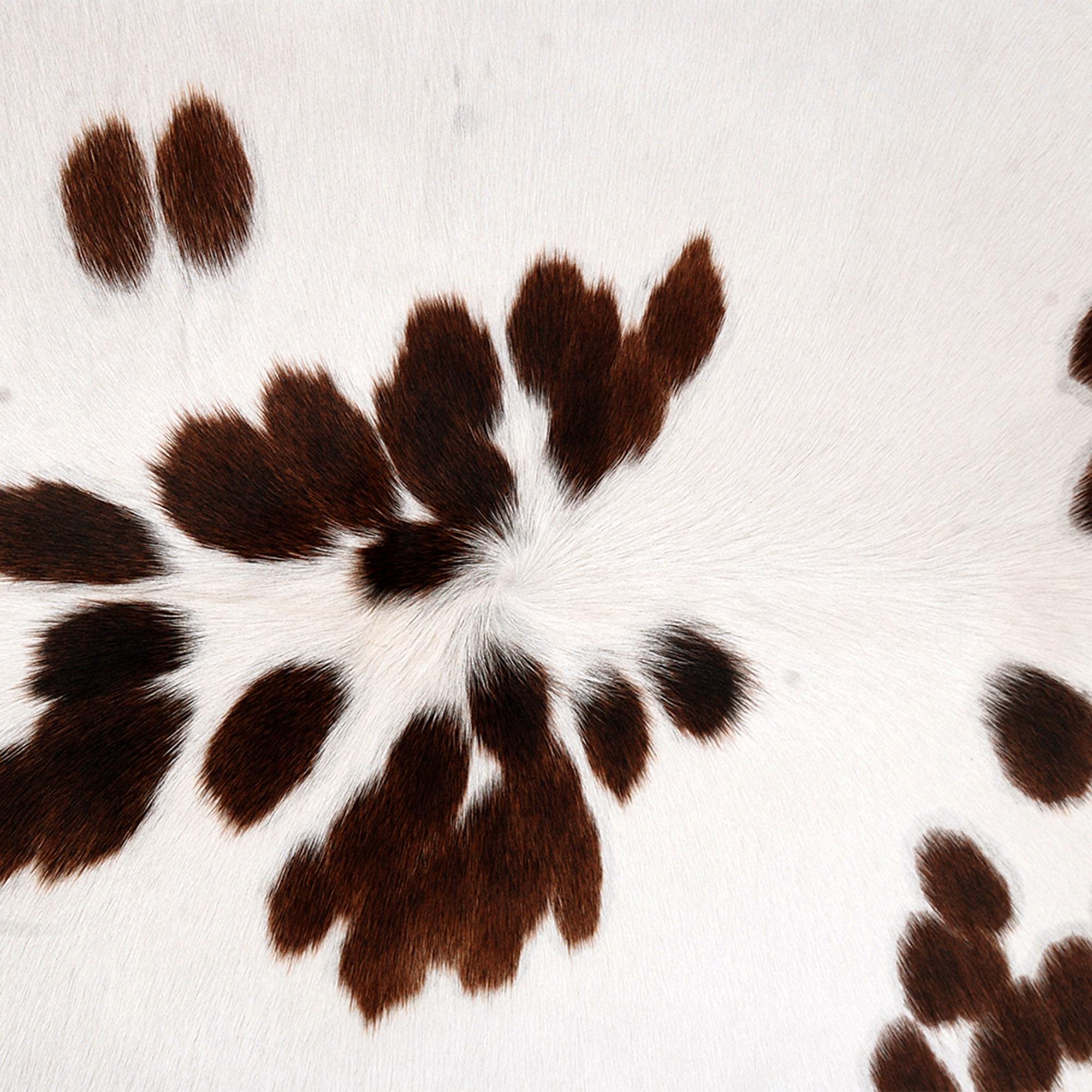 Luxury Dark Brown & White Spot Cowhide Rug | Medium Size | Hypoallergenic - Non-Slip | Handcrafted Natural Hide Rug