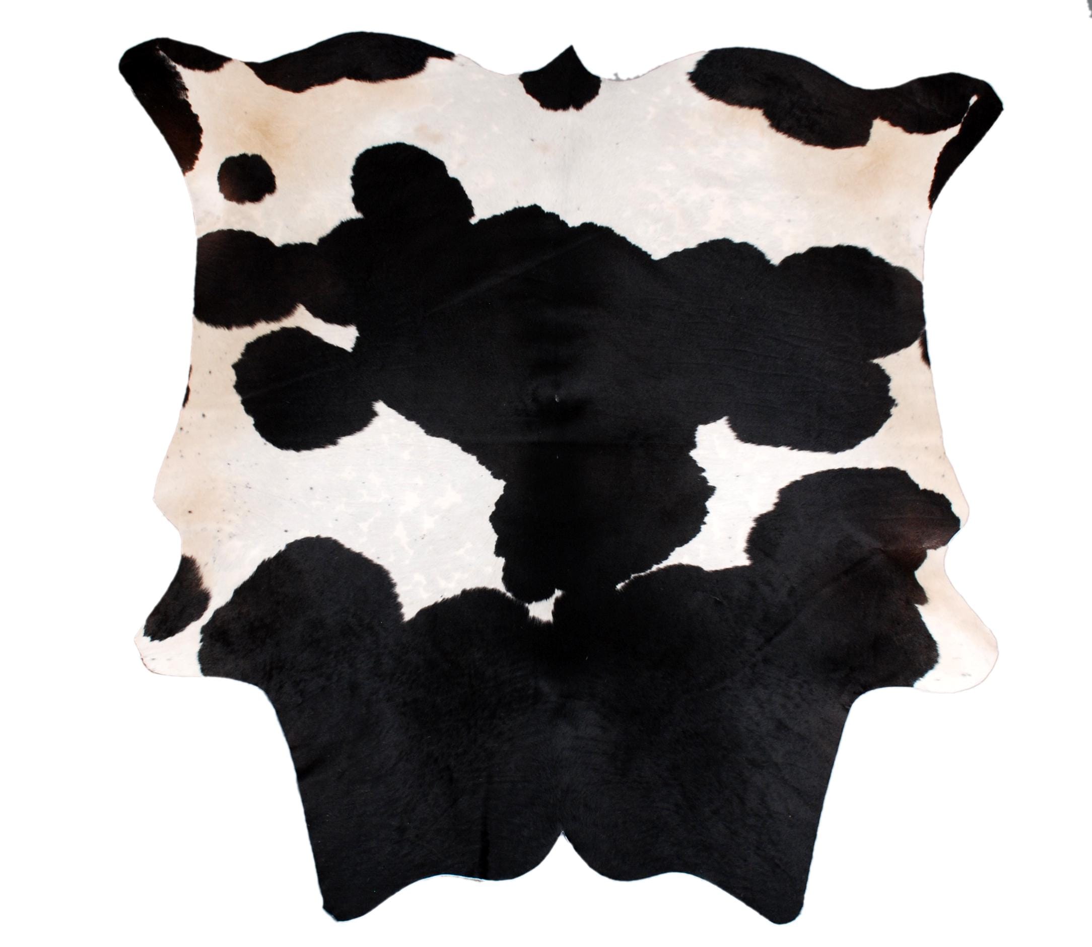 Luxurious Black & White Cowhide Rug | Handcrafted Medium Rug for Modern Home Décor | Hypoallergenic, Durable - Unique Beauty
