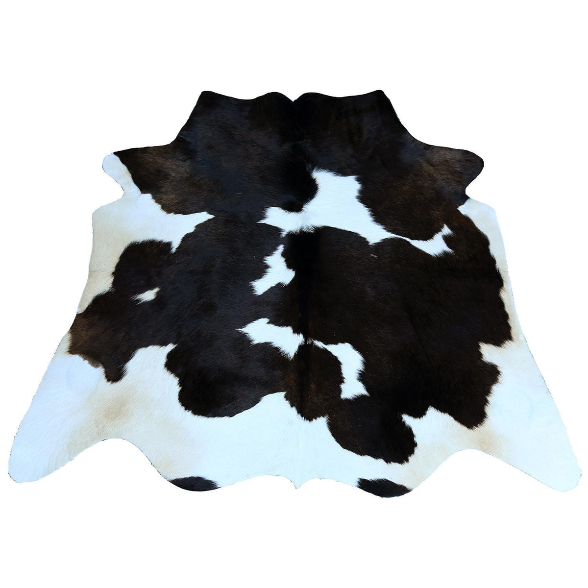 Luxurious Natural Dark Brown and White Cowhide Rug Hypoallergenic Non-Slip Area Rug - Handcrafted Small Animal Print Skin Rug with Free