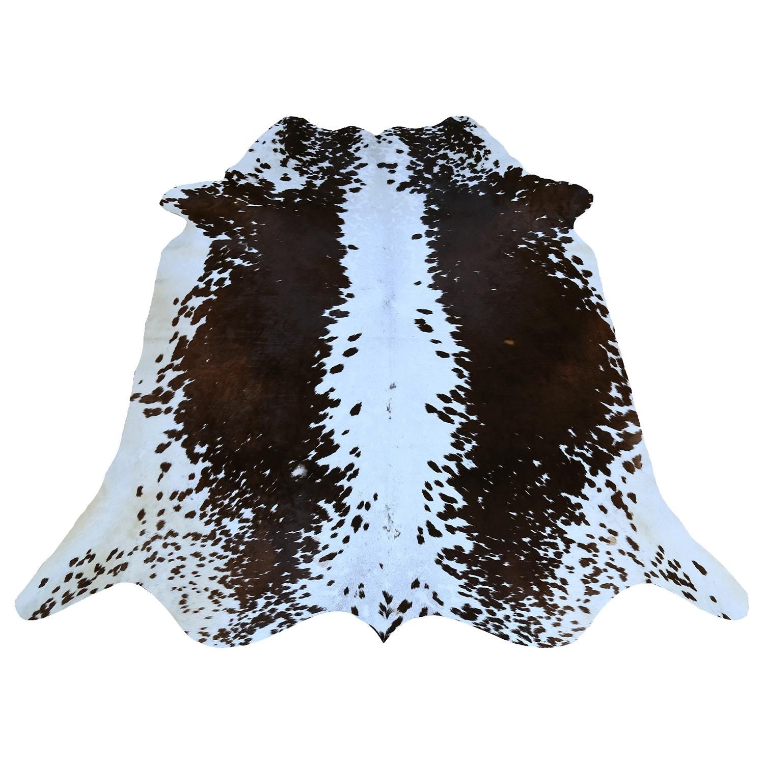 Luxurious Brown & White Cowhide Rug - Hypoallergenic, Non-Slip, Non-Shedding - Perfect for Bedroom - Living Room - Free UK Shipping