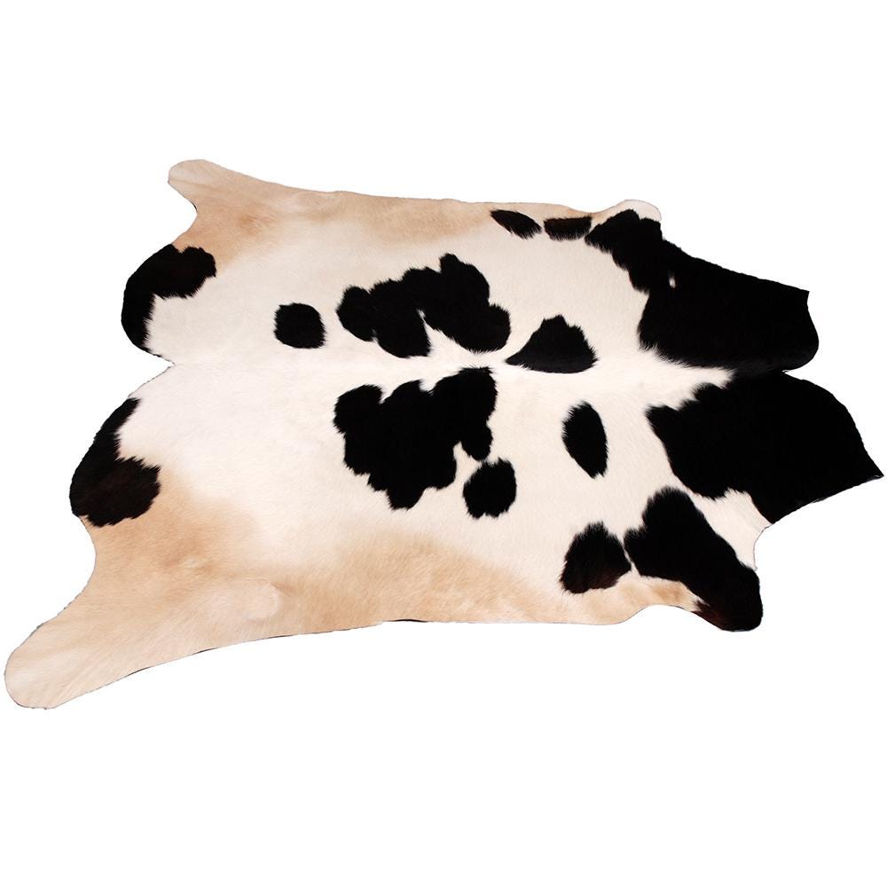 Luxurious Large Brown & White Cowhide Rug with Non-Slip Suede Back - Hypoallergenic - Non-Shedding - Perfect for Bedroom or Living Room -