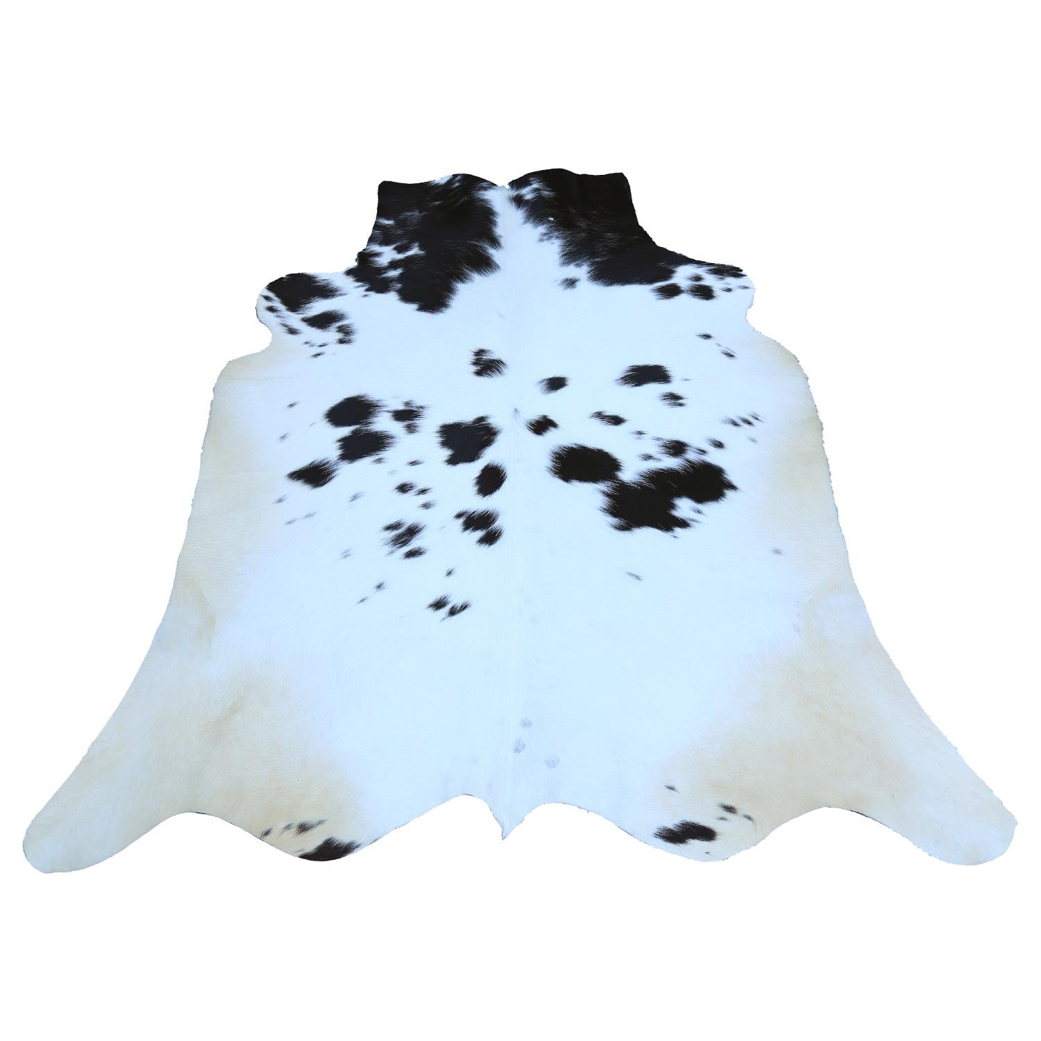 Luxury Brown & White Cowhide Rug for Elegant Home Decor - Hypoallergenic, Non-Slip Backing, Non-Shedding - Large Size, Free UK Shipping