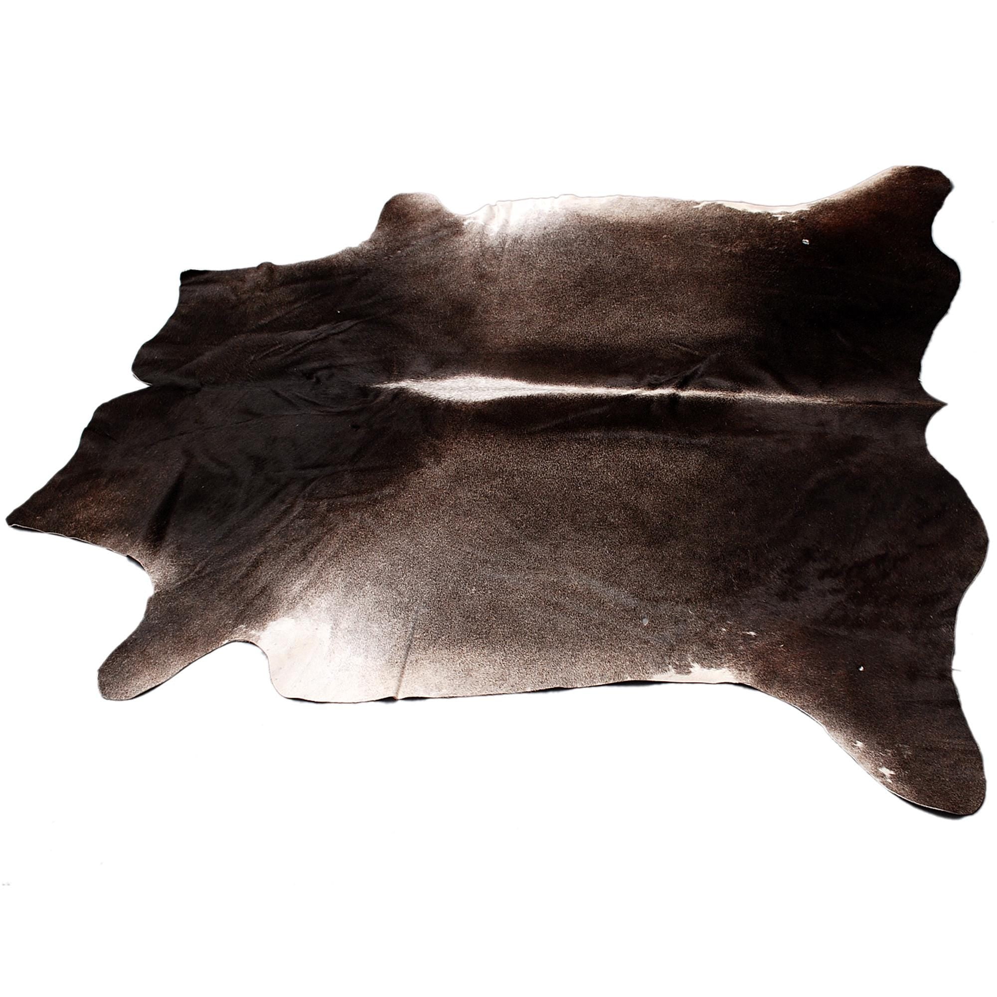 Luxurious Dark Brown & White Cowhide Rug - Large Animal Print, Hypoallergenic, Non Slip, Non Shedding - Handselected - High Quality