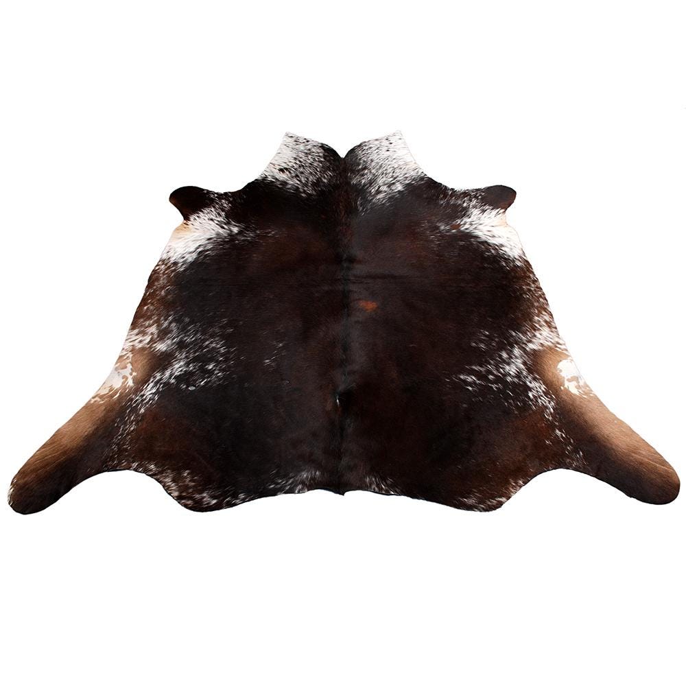 Luxurious Dark Brown & White Cowhide Rug | Large Animal Print | Hypoallergenic - Non-Slip | Handselected from Premium Hides | Free Shipping - Celestial Leather Limited