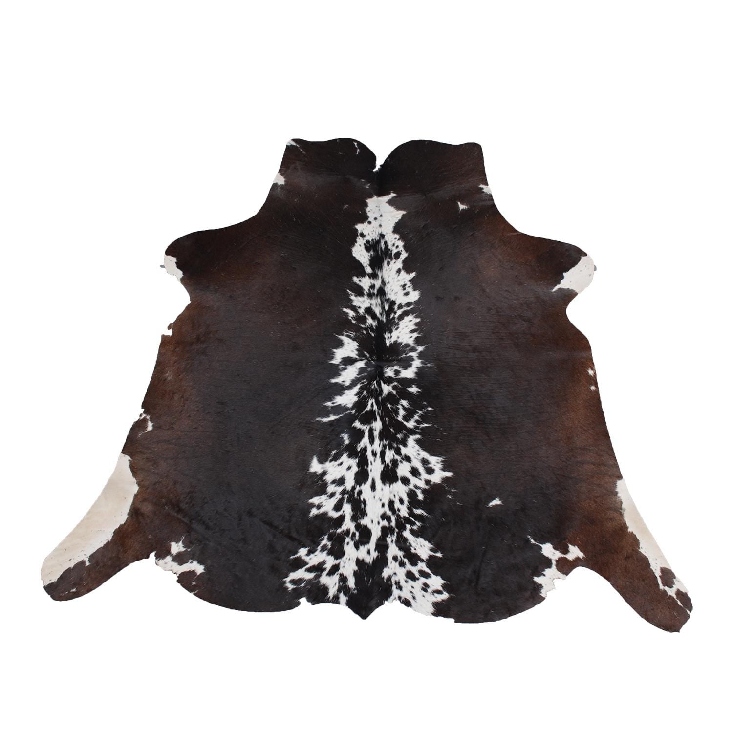 Luxury Brown & White Cowhide Rug for Bedroom - Living Room Decor - Hypoallergenic - Non-Slippery Suede Back - Free UK Shipping - Celestial Leather Limited