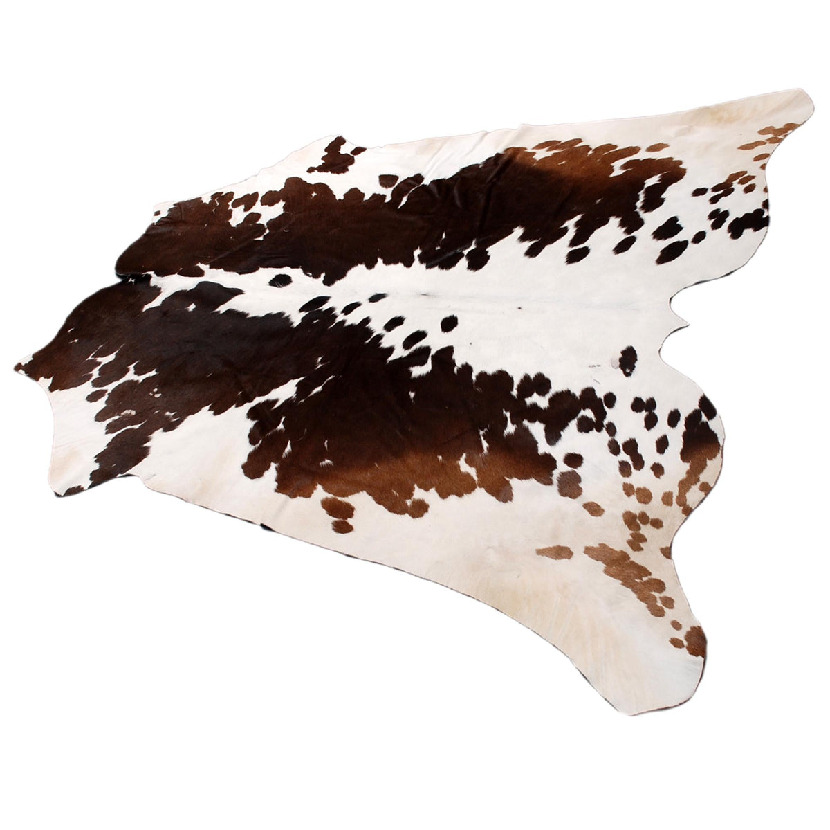 Beautiful Large Brown and White Cowhide Rug with Soft Hair | Hypoallergenic Non-Slip Back | Durable, Versatile, Luxury Area Rug