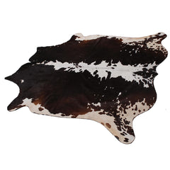 Stunning Dark Brown & White Cowhide Rug - Large, Hypoallergenic, Non Slip Suede Back - Handselected Premium Quality - Free UK Shipping